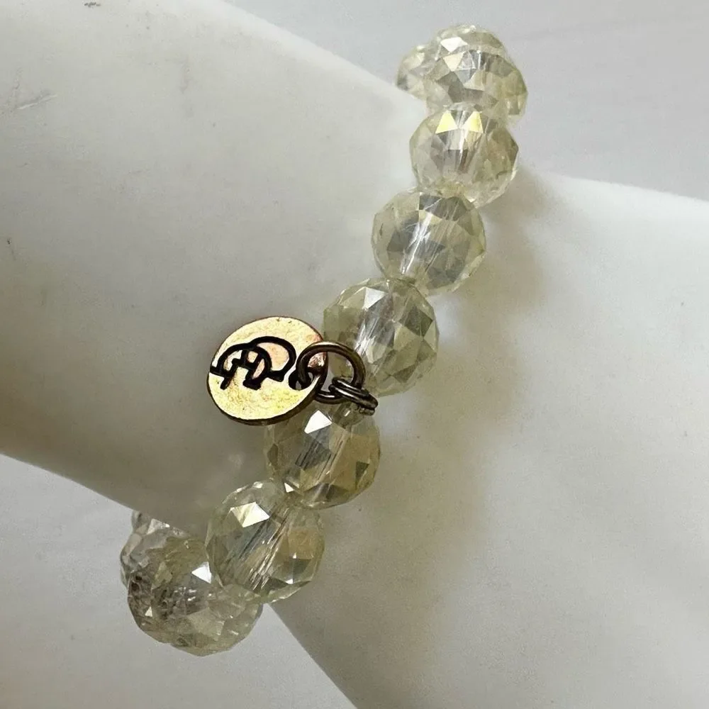Clear beaded stretchy bracelet
